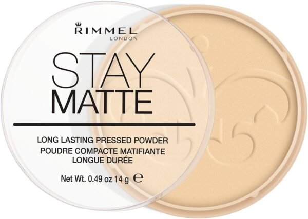 Rimmel - Poudre Compact Stay Matte - Anti-Brillance - Fini Mat et Naturel - 001 Transparent - 14gr – Image 2