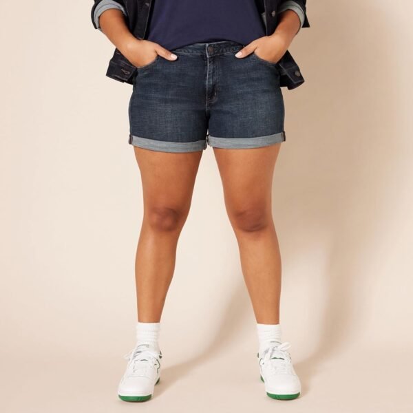 Amazon Essentials Short en Jean Coupe Slim Taille Mi-Haute avec Entrejambe de 10 cm Femme – Image 5
