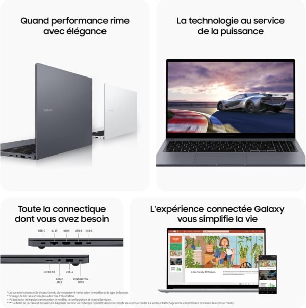 SAMSUNG Galaxy Book4, Ordinateur Portable 15.6'', Intel Core i5, 8Go RAM, 256Go SSD, Clavier AZERTY FR, Gris, Windows 11 Home – Image 8