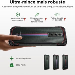 Alternative view of DOOGEE Blade10 Energy 4.5G Smartphone Incassable,Android 15 24GB RAM+128GB ROM/2TB,Telephone Portable Incassable 10.7mm 6.56" HD 90Hz Écran,Batterie 6150mAh,16MP Caméra,NFC/Widevine L1/Face Unlock