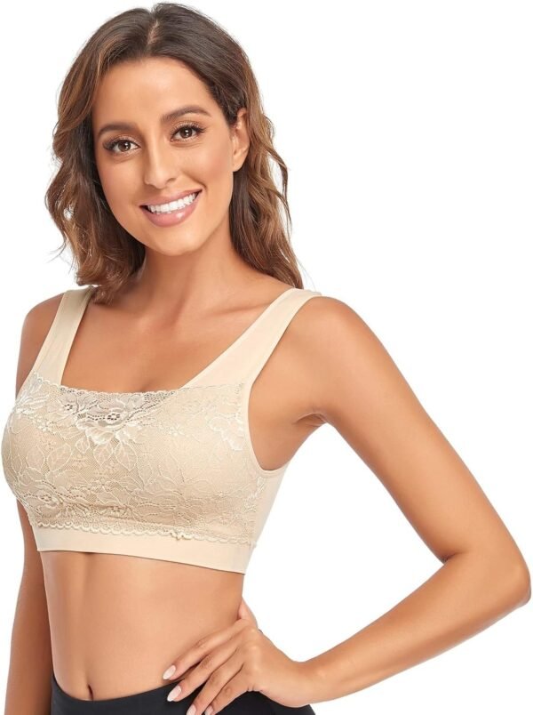 Litthing Brassière Soutien-Gorge sans Armature Dentelle Sexy Respirant Confortable pour l'Entraînement Physique Yoga pour Femme – Image 2