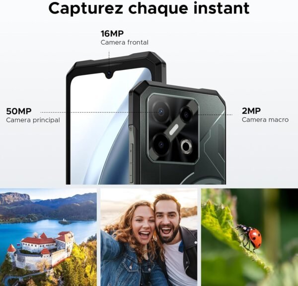 DOOGEE Blade GT Play Telephone Portable Incassable 5G, Smartphone Incassable avec Effet de Lumière LED, 6,72” FHD+ 120Hz, Dimensity D7050, 20GB+256GB/TF 2TB, 50MP AI Caméra, 5800mAh/NFC/AI Fonction – Image 7