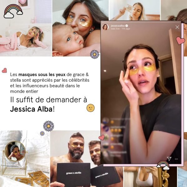 Grace & Stella [24 Paires, Or] Patch en Gel qui Réduit les Cernes Sous les Yeux, Anti Rides, Anti Poche - Vegan & Cruelty-Free, Soins des Yeux – Image 6