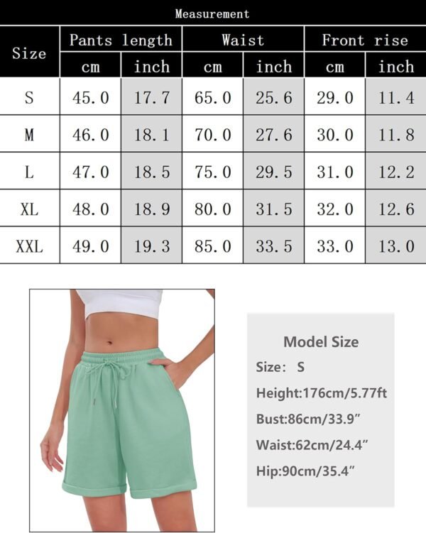 Litherday Bermuda Femme Short Sport Femme avec Poches pour Jogging Running Fitness d’Été Doux et Respirant – Image 6