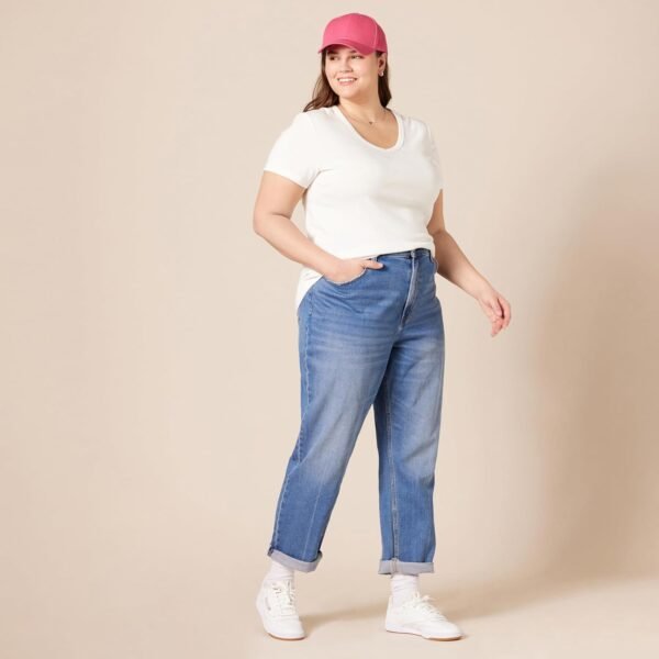 Amazon Essentials T-Shirt Col en v à Manches Courtes Coupe Ajustée Femme, Lot de 2 – Image 8
