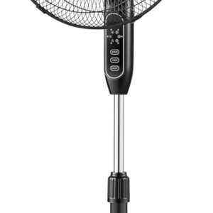 PELONIS Télécommande sur pied de 40,6 cm, ventilateur oscillant, minuterie de 7 heures, 3 vitesses et hauteur réglable, PFS40A4BBB, moteur AC de 40,6 cm, noir