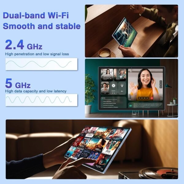 YESTEL Android Tablette Tactile avec 16Go + 256Go (1To TF), Tablette 11 Pouces avec 2000 x 1200 IPS + 4 Intervenants, GPS, 5G Wi-FI, 8600mAh, Chargement Rapide 18W, 3 Caméras, avec Étui, Bleu – Image 7