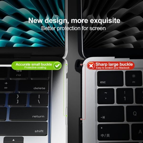 EooCoo Coque Compatible avec MacBook Air 13,6 Pouces M4 M3 M2 2025 2024 2022: Liquid Retina 13,6" A3240 A3113 A2681 [Identique au Mac Nu] Moins de Traces de Doigts, Étui Rigide - Mat Translucide – Image 6