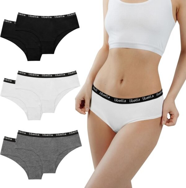 Desanlapi Culotte Fille Adolescentes en Coton Stretch Slip Ceinture de Sport sous-vêtement Culottes Enfant pour 8-18 Ans Confortables et Respirantes Lot de 6