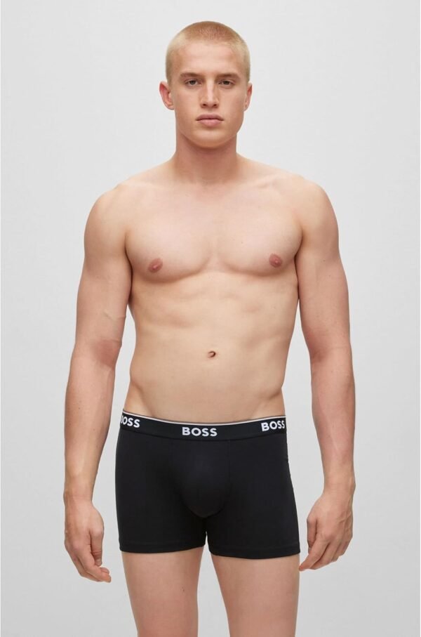 BOSS Hommes BoxerBr 3P Power Lot de Trois Boxers Longs en Coton Stretch avec Logos – Image 2