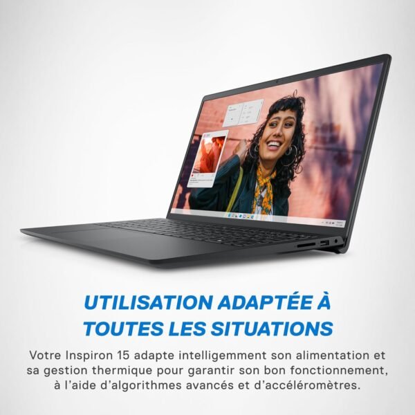 Dell Inspiron 15 (3530) - Ordinateur Portable 15,6'' Écran FHD 120 Hz, Intel Core i5-1334U, 16 Go RAM, 512 Go SSD, Intel Iris XE, Windows 11 Home, Clavier AZERTY - Noir Carbone – Image 5