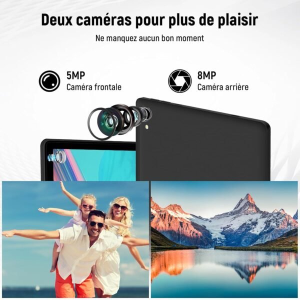 Yicty Tablette Android 14 avec Wi-FI 6 Octa-Core 14 GO RAM+128 GO ROM (Extensible Jusqu'à 1 to) Tablette Tactile avec Widevine L1 5000mAh 5MP+8MP Tablette 10 Pouces avec Clavier+Souris et Cas (Noir) – Image 6
