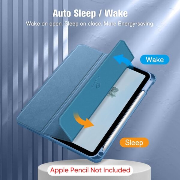 FINTIE Coque pour iPad (A16) 11ème Génération 11 Pouces 2025, iPad 10ème Génération 10.9 Pouces 2022 - [Rangement de Stylet] Coque Transparente Claire, Housse Bord Antichoc, Bleu Océan – Image 3