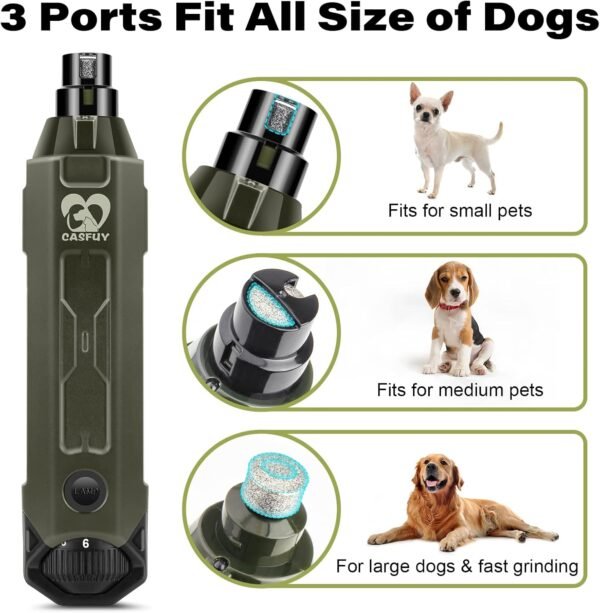 Casfuy Lime à Ongles pour Chien à 6 Vitesses – Le Plus Récent Broyeur à Ongles pour Animaux de Compagnie Amélioré, Super Silencieux, Rechargeable, électrique pour Chien… – Image 5