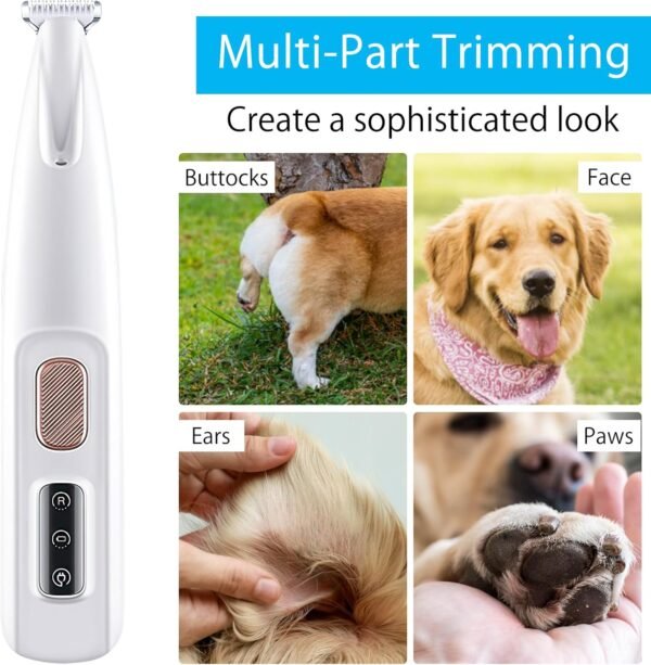 TNSLAND Tondeuse Pour Chien Coupe Onglechientondeuse Faible Bruit Tondeuse Chien Poil Pour Chiens Chats Pattes, Yeux, Oreilles, Visage, Corps – Image 7