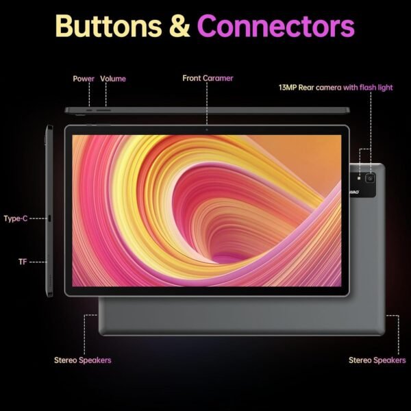 MESWAO 15.6 Pouces Tablette, Mes-B3 Grande Tablette Tactile avec écran IPS, Helio G99 Octa-Core, 6 Go RAM 128Go ROM(1TB TF), 12000 mAh, Android 13, BT 5.0, WiFi, Caméra de 32 MP – Image 9