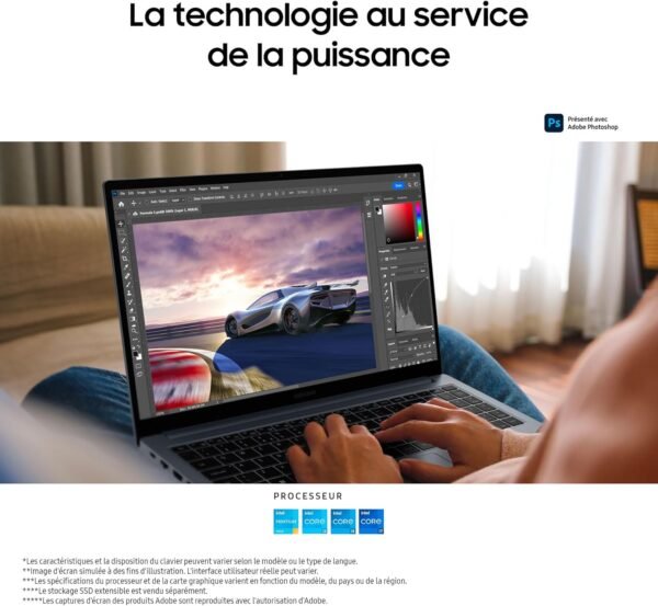 SAMSUNG Galaxy Book4, Ordinateur Portable 15.6'', Intel Core i5, 8Go RAM, 256Go SSD, Clavier AZERTY FR, Gris, Windows 11 Home – Image 3