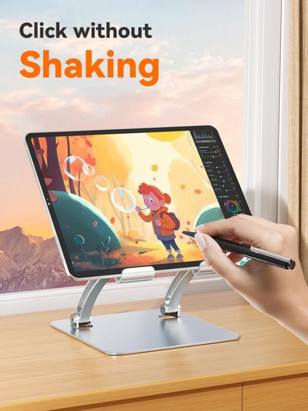 Tounee Support pour Tablette Surface Pro - Compatible avec tablettes et Smartphones de 4,0 à 16.5 Pouces - Argenté – Image 3