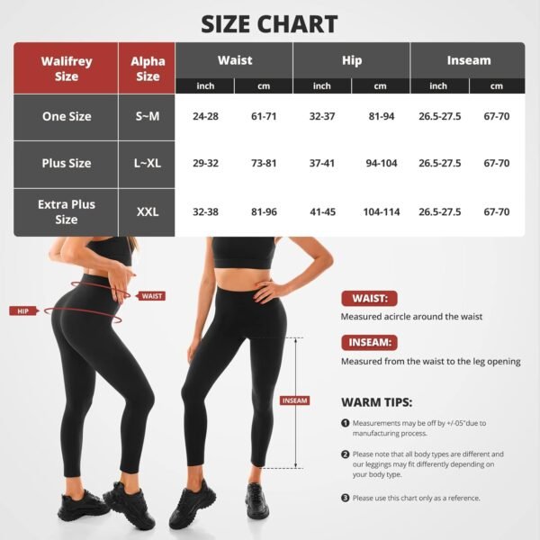 Walifrey Legging de Sport pour Femme, Taille Haute, Noir, pour entraînement, Gym, Sport – Image 5