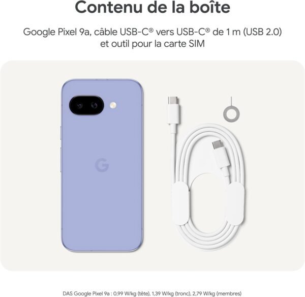 Google Pixel 9a – Smartphone Android débloqué avec Appareil Photo IA, Batterie Longue durée et sécurité Robuste – Iris, 128GB – Image 6