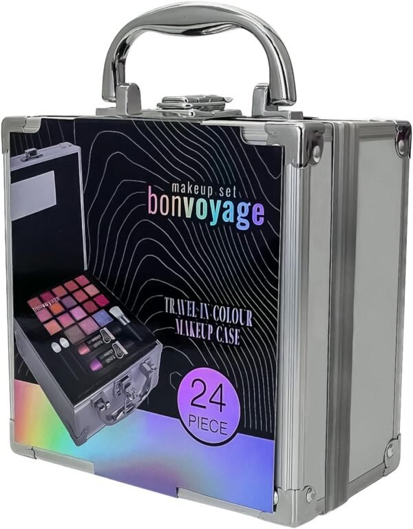 bonvoyage, Coffret Maquillage Femme 24 Pièces pour Yeux, Lèvres et Visage, avec Ombres Yeux, Rouges à Lèvres, Illuminateur, Bronzant et Plus, Accessoires Inclus, Travel in Colour – Image 3