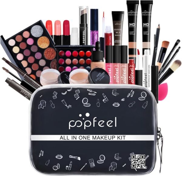 FantasyDay 28 Pcs Kit de Maquillage complet Coffret de Makeup Palette Cosmétique Set avec Ombres Paupières, Rouge à Lèvres, Pinceaux, Bâton de contour, Mascara, Trousse de Toilette – Image 2