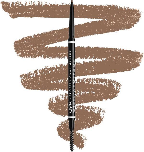 NYX Professional Makeup Crayon à Sourcils Micro Brow Pencil, Crayon Ultra-Fin Double-Embout avec Mine Rétractable et Goupillon, Teinte : Taupe (01)