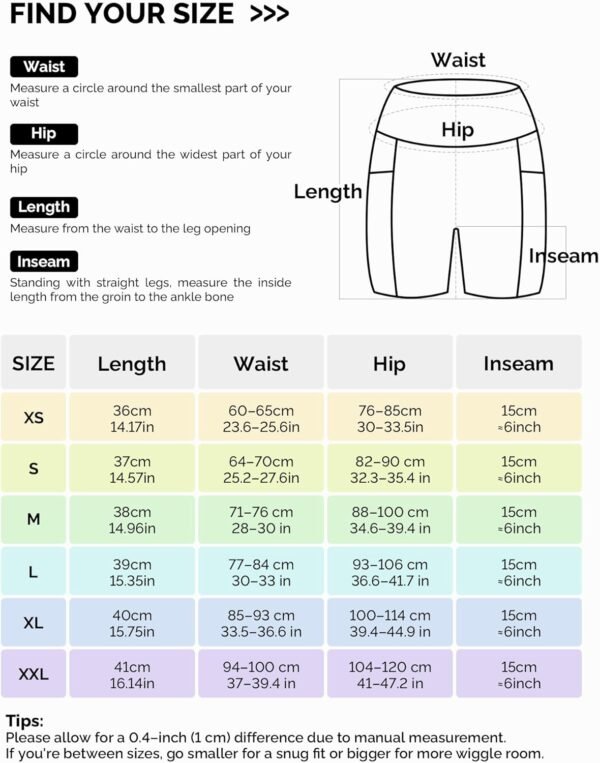 Yogaration Short de Sport Femme Taille Haute, Short Running avec Poches, Legging Court Push up sans Couture, Shorts de Sport Anti Frottement Opaque Pilates Fitness Gym – Image 3