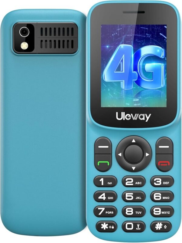 Uleway 4G Telephone Portable Senior Débloqué, Double SIM Téléphone Portable Personnes âgées | Téléphone Portable Compact Facile à Utiliser avec 1.8" LCD Écran | Haut Volume | USB C | Utiliser Nano SIM