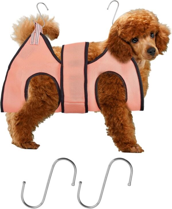 Granvoo Hamac de Toilettage pour Chat et Chien, Petit Sac de Retenue de Toilettage pour Animaux de Compagnie, Support de Toilettage pour Animal Domestique pour Coupe des Ongles (XS, Rose)