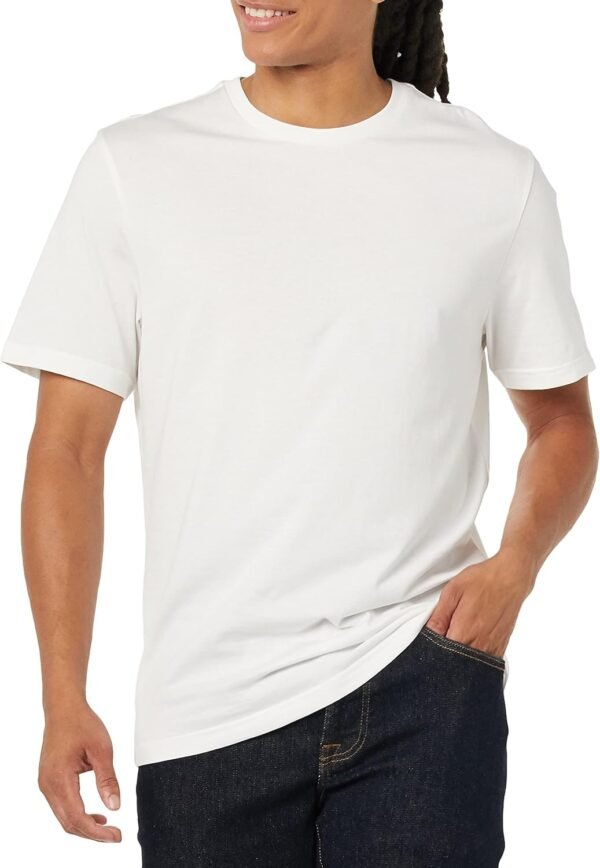 Amazon Essentials T-shirt en Coton à Col Rond à Manches Courtes, Coupe Classique Homme, Lot de 2 – Image 2