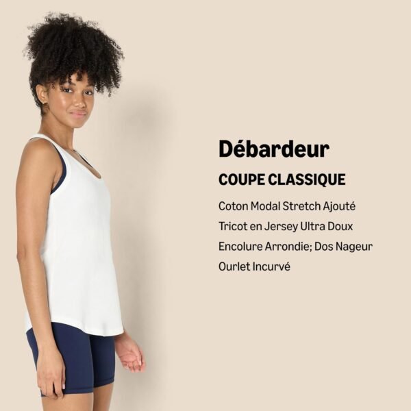 Amazon Essentials Débardeur de Yoga Léger à Encolure Dégagée et Dos Nageur, en Coton Doux Adapté aux Activités Physiques, Coupe Décontractée Femme – Image 2