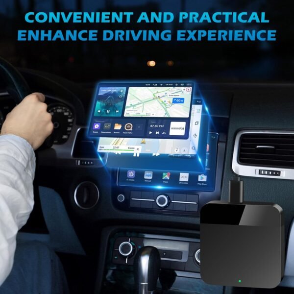 MEETOWN Adaptateur sans Fil pour Android Auto, Transforme Android Auto Filaire en sans Fil, Plug and Play avec USB-A & USB-C, Compatible avec Android 10+ – Image 4