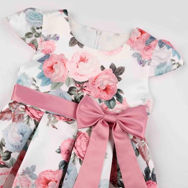 BUNNY LULU Robe pour Filles à épaule inclinée pour Demoiselle d'honneur, Princesse de Mariage, nœud d'anniversaire pour Enfants, soirée de Bal de fête de Boule – Image 3