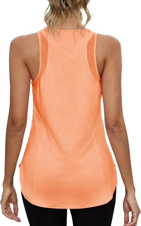 Gyabnw Débardeur de Sport Femme Léger et Confortable Tee Shirt sans Manches Yoga T-Shirt Fitness Respirant et à Séchage Rapide – Image 3