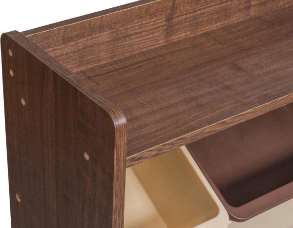 Iris Ohyama, Étagère pour Jouet, Meuble de Rangement Enfant, Organisateur, Boîtes à Jouets, 9 coffres Amovibles Multicouleurs, Ecole, Chambre, Salle de Jeux - Kids Toy Rack - TKTHR-39 - Marron – Image 3
