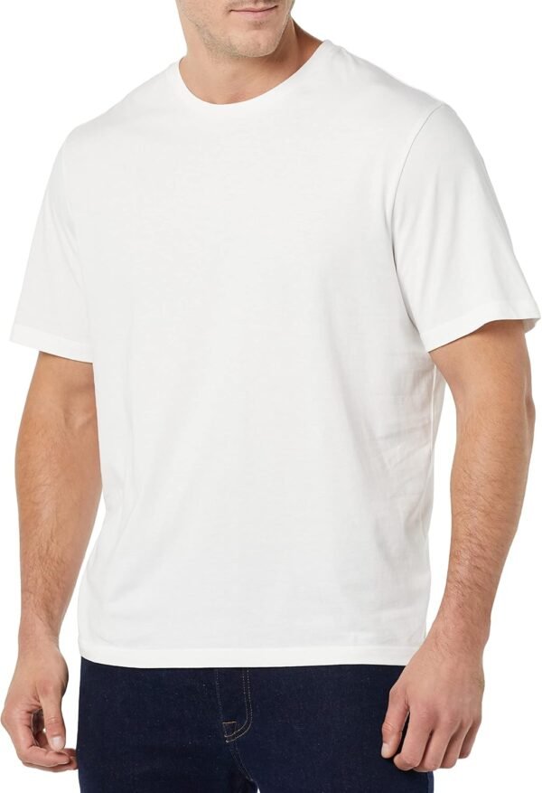 Amazon Essentials T-shirt en Coton à Col Rond à Manches Courtes, Coupe Classique Homme, Lot de 2 – Image 5