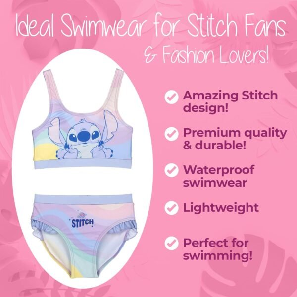 Maillot de Bain Stitch Fille 2 pièces – Ensemble brassière + Culotte – Confort et Fun pour la Plage, la Piscine ou Un Anniversaire Stitch – Image 3