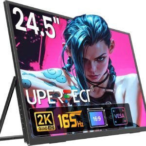 UPERFECT 24.5" 2K 165Hz Écran Portable avec Screen IPS QHD 2560 x 1440 Mini HDMI USB C pour PC Laptop Console de Jeu, Moniteur Mobile Compatible VESA