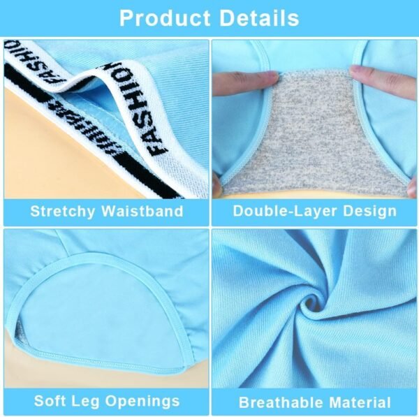 flintronic Lot de 8 Culotte pour Adolescente Fille, Filles Adolescentes sous-vêtements Doux, Culotte sous-vêtements Coton Slip Uni Fille, Confortables Respirantes, Ado 8 à 16 Ans – Image 5