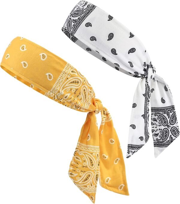 NiceYnn Lot de 2 Bandeau Cheveux Elastique Bandana de Sport Headband Basket-Ball Football Cyclisme Décor pour Poignet
