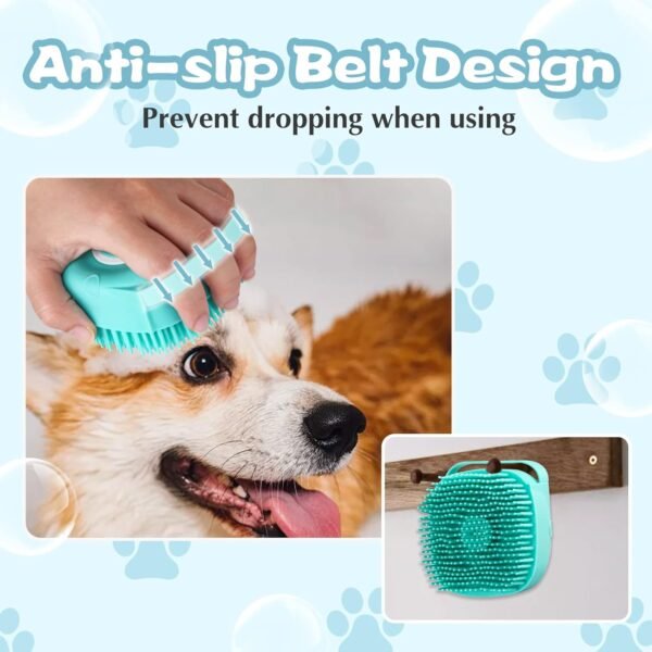 FUYIHGL Brosse à shampoing Bubble Brush pour le bain - Savon pour chien - Avec distributeur de savon - Brosse de douche en silicone avec poignée en boucle - Pour animaux domestiques, chiens, chats – Image 4