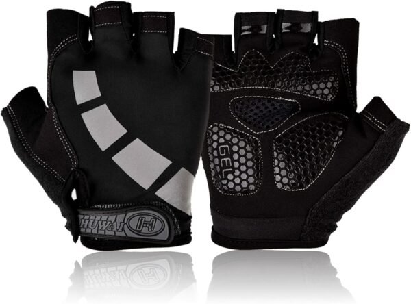 Nesirooh Gants VTT Homme et Femme，Gants Cyclisme Demi-Doigts Eté pour Vélo Cycliste Musculation Sports Gel Antichoc Antidérapant Respirant
