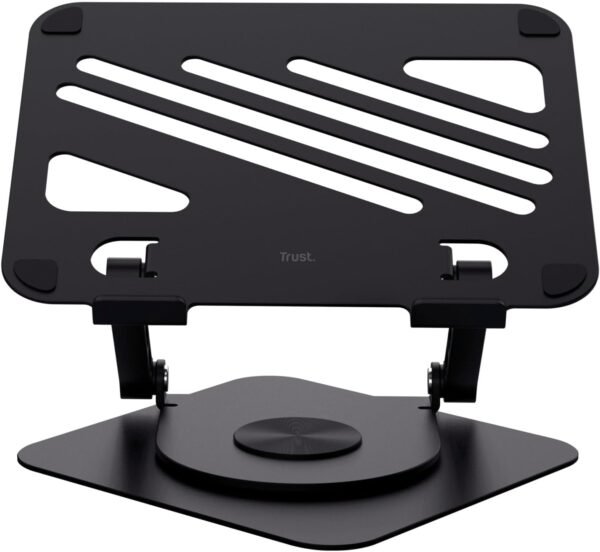 Trust Zeff Support Ordinateur Portable 16 Pouces Ergonomique, Angle de Rotation de 360°, Support PC Portable Pliable en Métal, Hauteur Réglable, Rehausseur PC Portable Dell HP Macbook, Noir – Image 7
