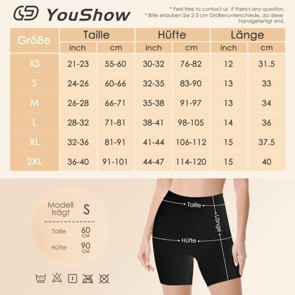 YouShow Lot de 3 Shorty Femme sous Jupe Douce Boxer Short Sécurité Legging Court sans Couture – Image 5