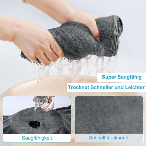 UOCAI Lot de 2 serviettes pour chien extra absorbantes - Accessoires pour chien - Foulard en microfibre - Séchage rapide - Pour chats, chiens ou autres animaux domestiques - 75 x 35 cm - Gris – Image 4