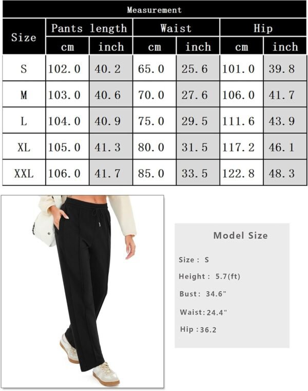 Terecey Pantalon Jogging Femme Coton Pantalons de Sport Décontracté avec Taille Élastique et Poches Pantalon de Survêtement pour Yoga Fitness Running S-XXL – Image 6