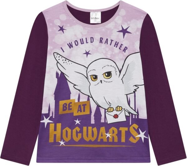 Harry Potter Pyjama pour Fille, Ensemble 2 pièces à Manches Longues avec Hedwige, Lilas, 5 à 14 Ans – Image 2