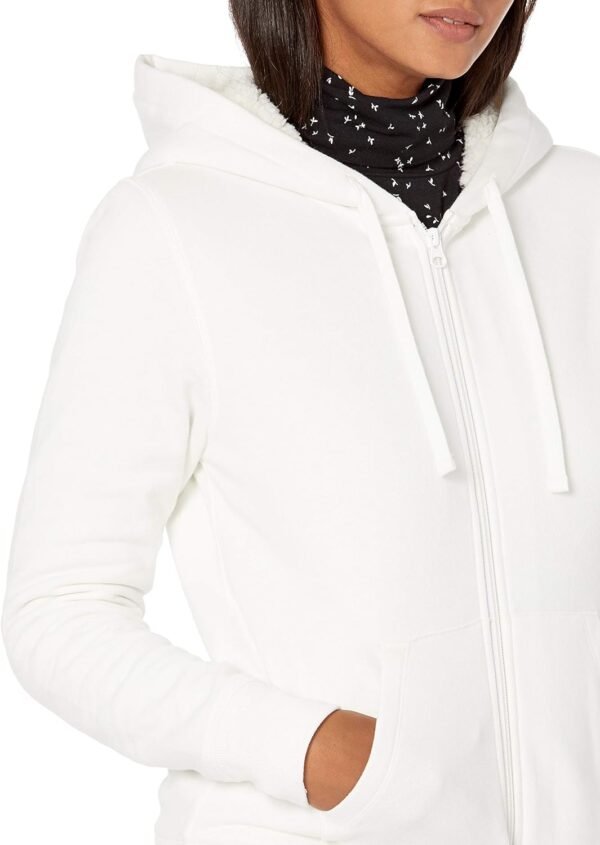 Amazon Essentials Veste à capuche zippée en polaire, doublée de sherpa (disponible en grandes tailles) Femme – Image 3