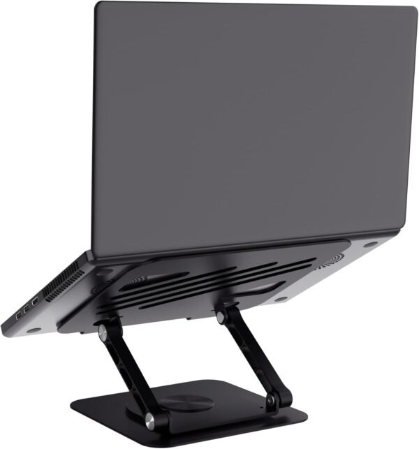 Trust Zeff Support Ordinateur Portable 16 Pouces Ergonomique, Angle de Rotation de 360°, Support PC Portable Pliable en Métal, Hauteur Réglable, Rehausseur PC Portable Dell HP Macbook, Noir – Image 10